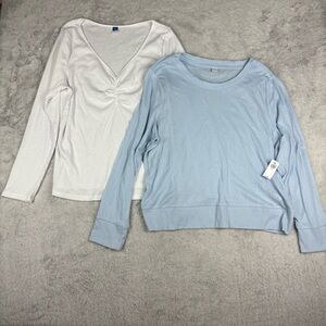 Old Navy Women Tops Lot of‎ 2 Long Sleeve Shirts XXL 2X Lightweight Loungewear